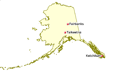 [Map of Alaska Juggling Clubs]