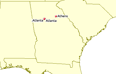 [Map of Georgia Juggling Clubs]