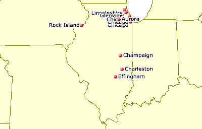 [Map of Illinois Juggling Clubs]