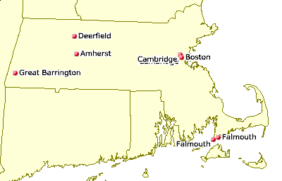 [Map of Massachusetts Juggling Clubs]