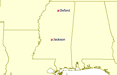 [Map of Mississippi Juggling Clubs]