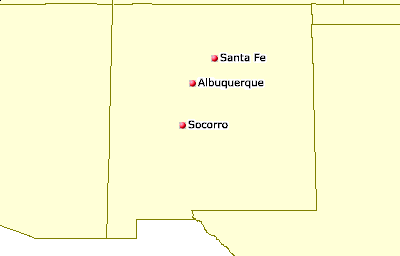 [Map of New Mexico Juggling Clubs]