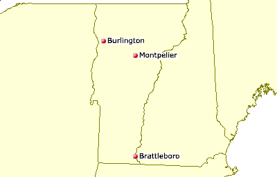 [Map of Vermont Juggling Clubs]